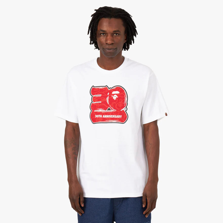 BAPE 30th Anniversary T-shirt #2 White / Red – SoleSavy