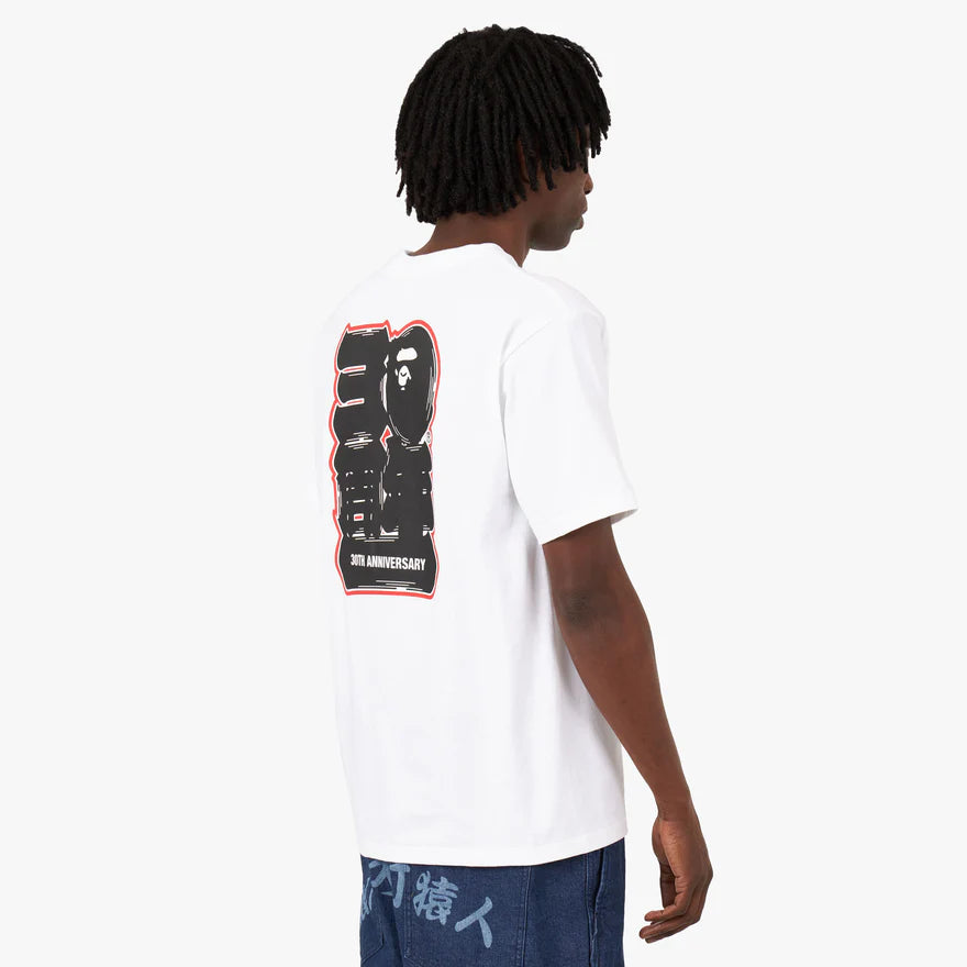BAPE 30th Anniversary Ape Head T-shirt White / Navy
