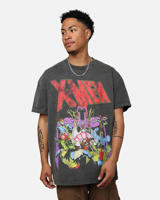 Marvel X-Men The X-Men Heavyweight Vintage T-Shirt Washed Black