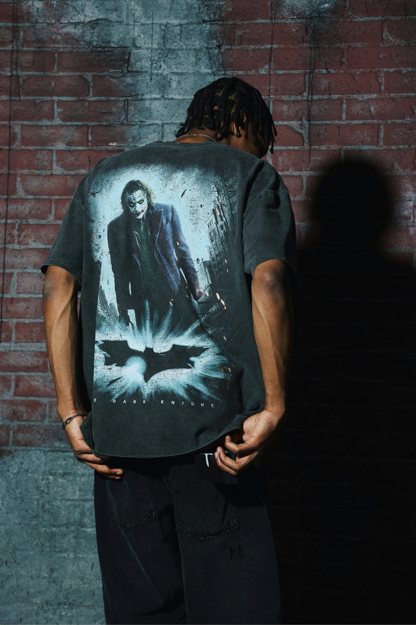 American Thrift X DC Batman The Dark Knight '08 Heavyweight T-Shirt Black Wash