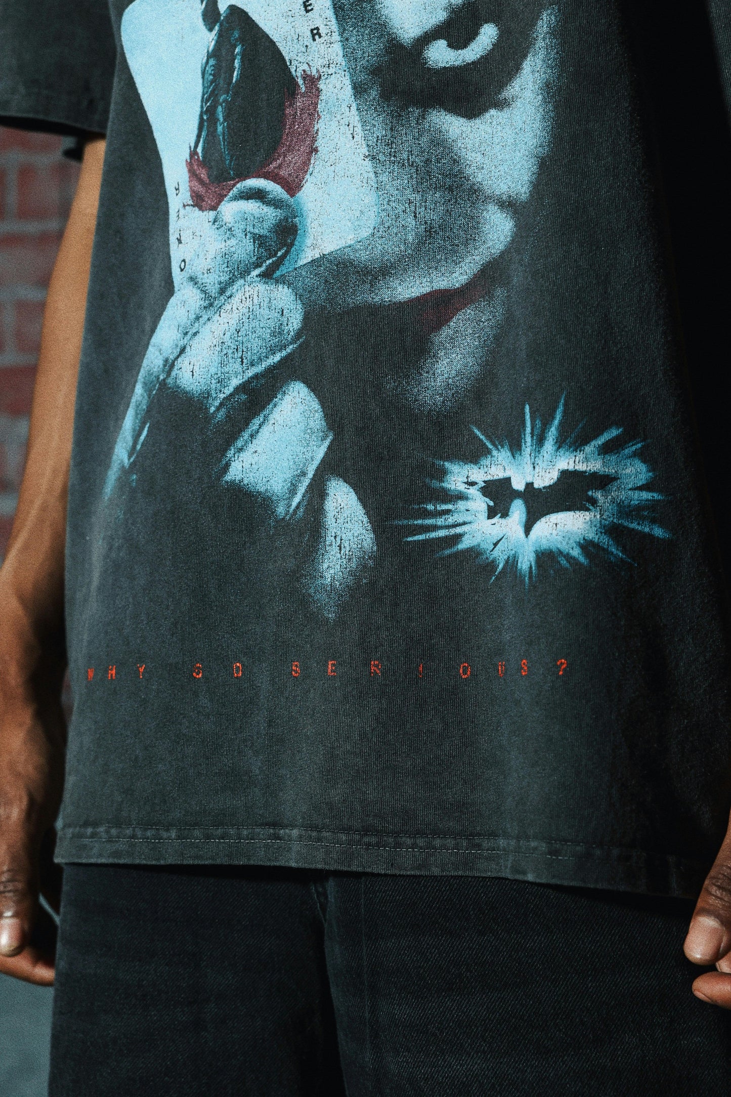 American Thrift X DC Batman The Dark Knight '08 Heavyweight T-Shirt Black Wash