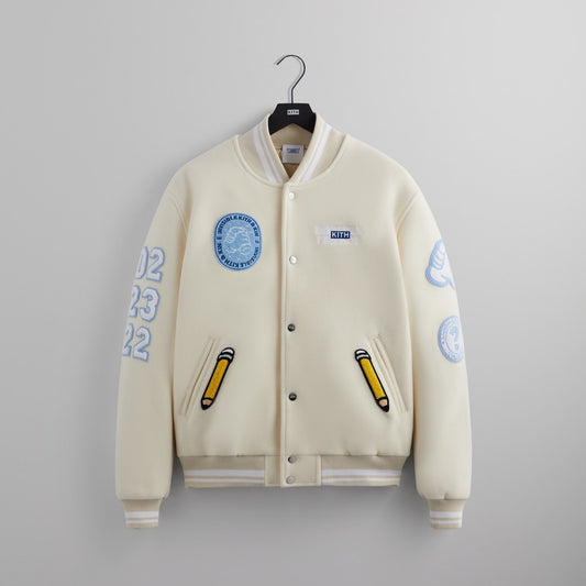 KITH - Invisible Friends Wool Bomber Jacket Sail/White - Spring/Sumer 2022