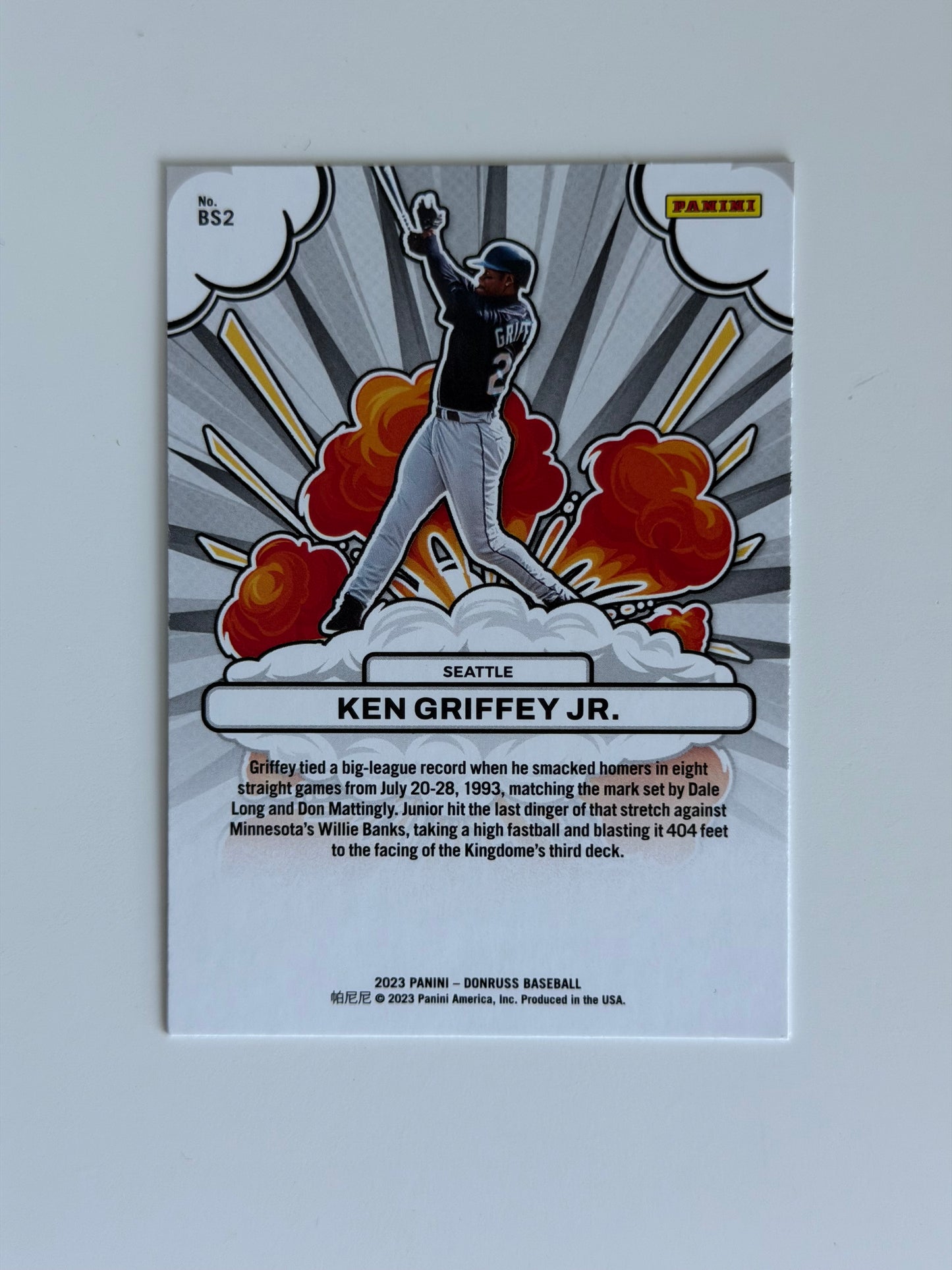 2023 Panini Donruss — Bomb Squad - Ken Griffey Jr. - #BS2 - Raw Ungraded Card