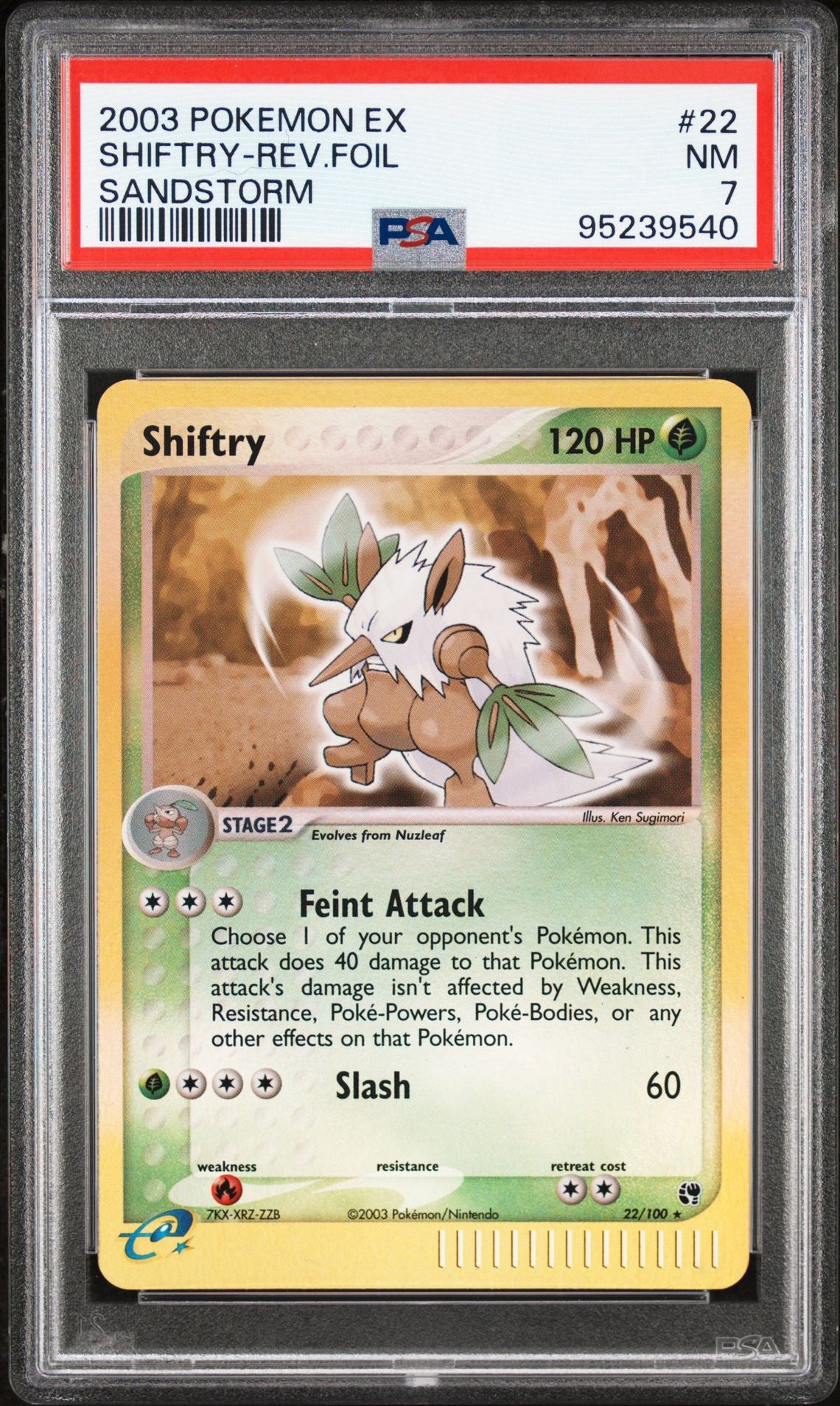 2003 Pokemon Ex Sandstorm 22 Shiftry-Reverse Foil - PSA Graded Card 2003 Pokemon Ex Sandstorm 22 Shiftry-Reverse Foil - PSA Graded Card