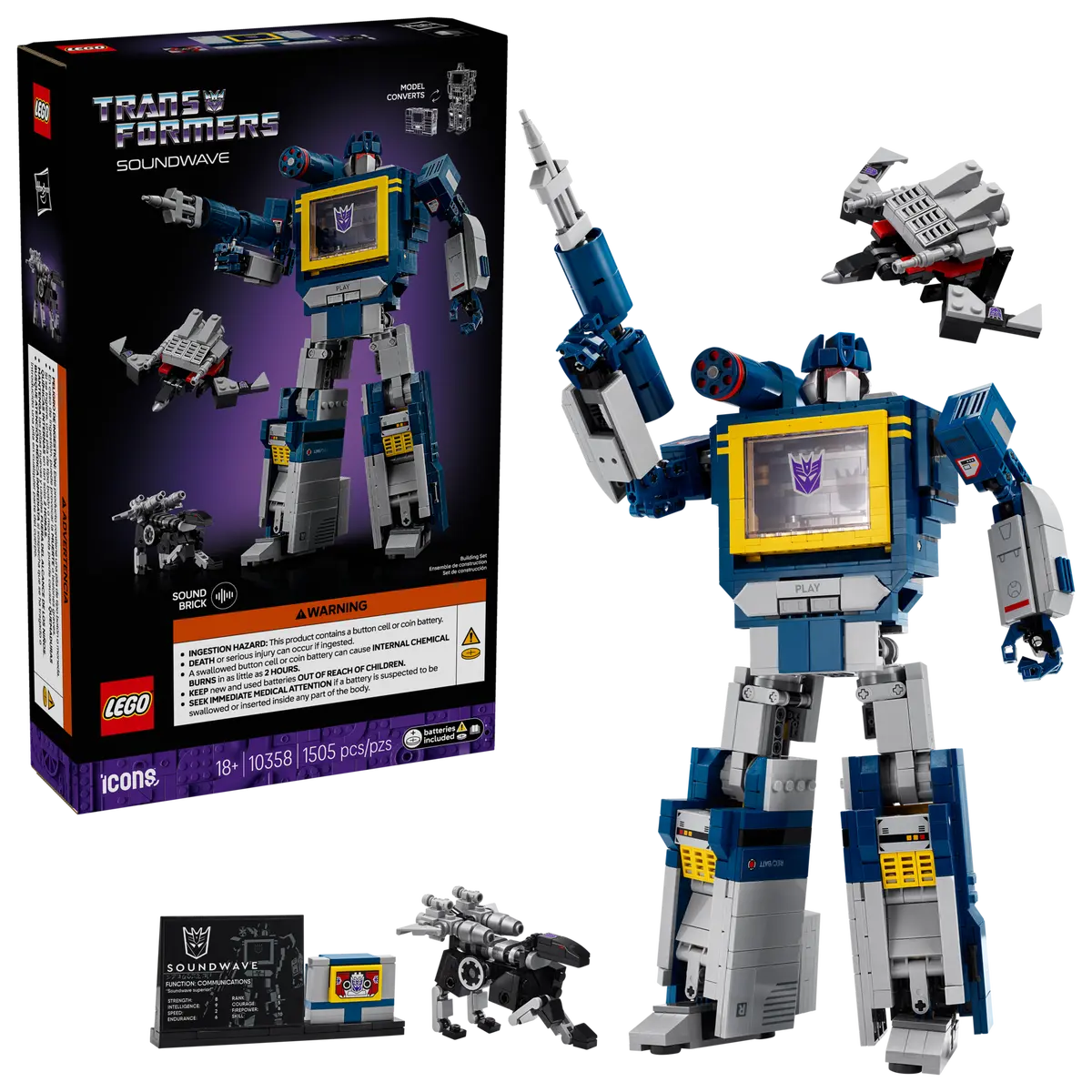LEGO Icons - Transformers: Soundwave - #10358 (Includes Lego Sound Brick)