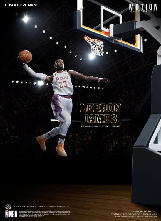 NBA Motion Masterpiece - LeBron James (White Jersey) - 1:9 Action Figure - NBA Los Angeles Lakers - Enterbay