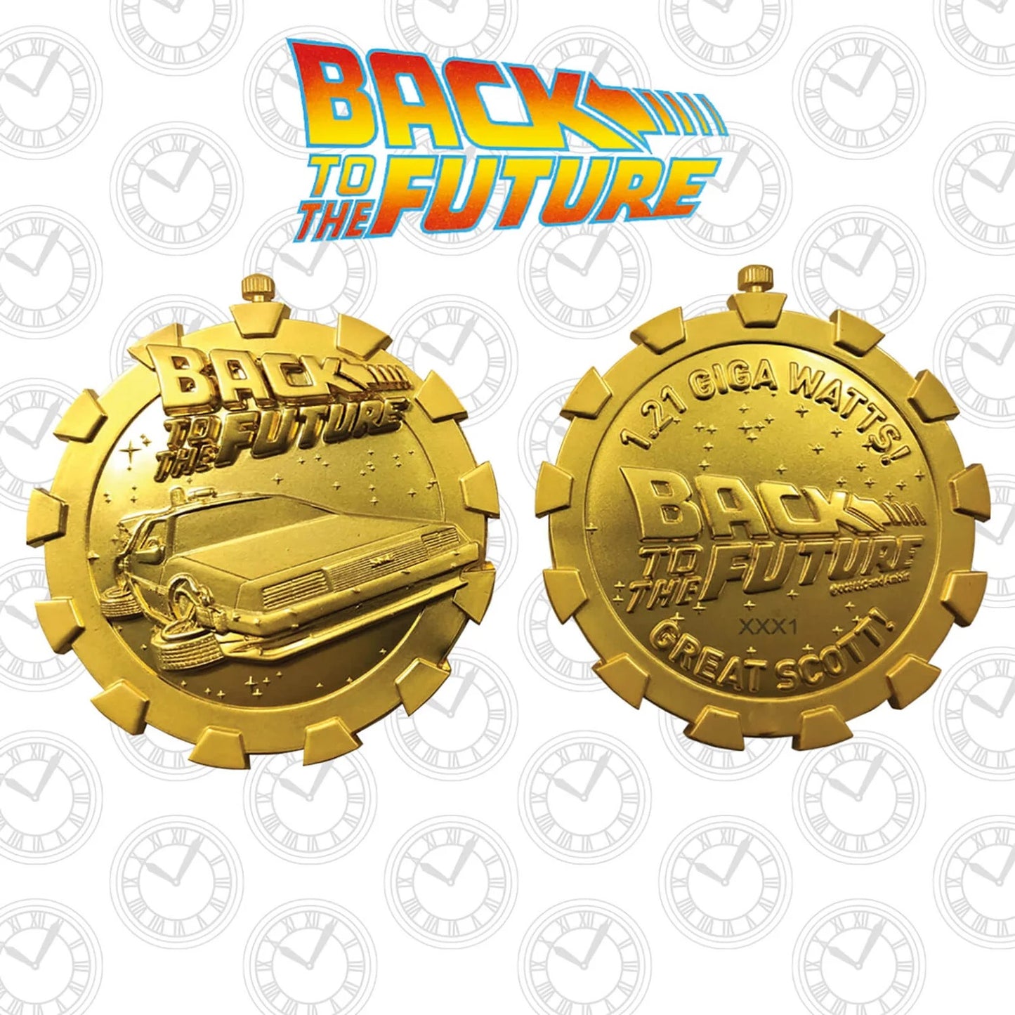 Back to the Future - 24k Gold Plated Stopwatch - Limited Edition Medallion - Limited to /1985
