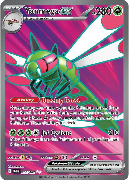 2025 Pokemon DRI-EN - Yanmega ex #206 - Ultra Rare - Ungraded Raw Card