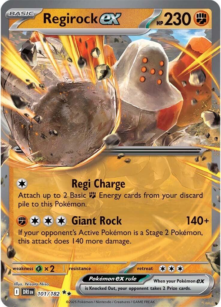 2025 Pokemon DRI-EN - Regirock ex #101- Ungraded Raw Card