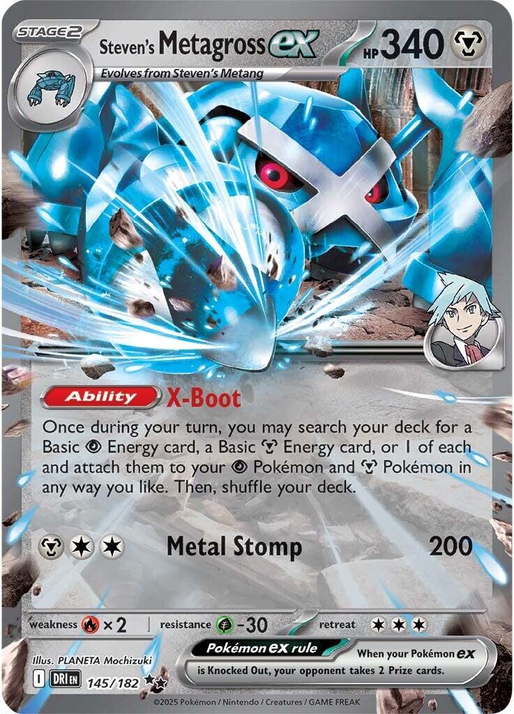 2025 Pokemon DRI-EN - Steven's Metagross Ex #145 - Ungraded Raw Card