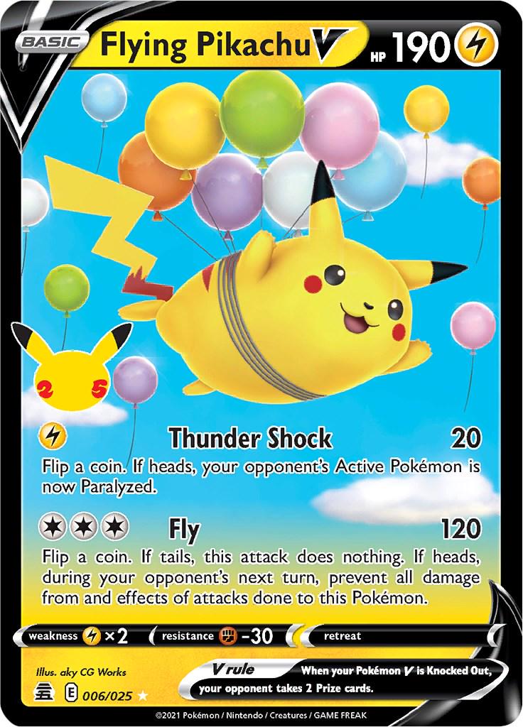 2021 Pokemon - Flying Pikachu V #006/025 - Celebrations 25th Anniversa   SoleSavy