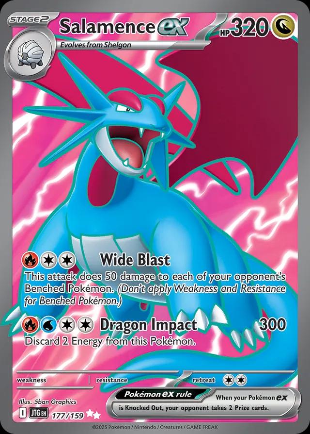 2025 Pokemon JTG-EN: − Salamence Ex #177 − Journey Together
