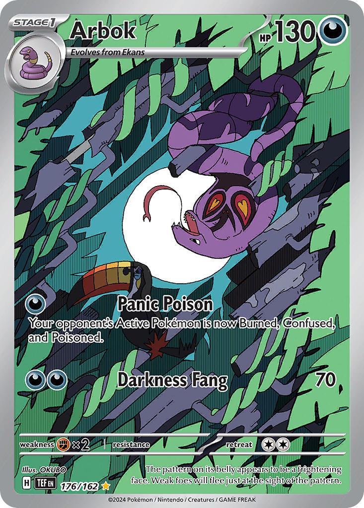 2024 Pokemon TEF-EN: − Arbok #176 − Temporal Forces Illustration Rare − Raw Ungraded Card