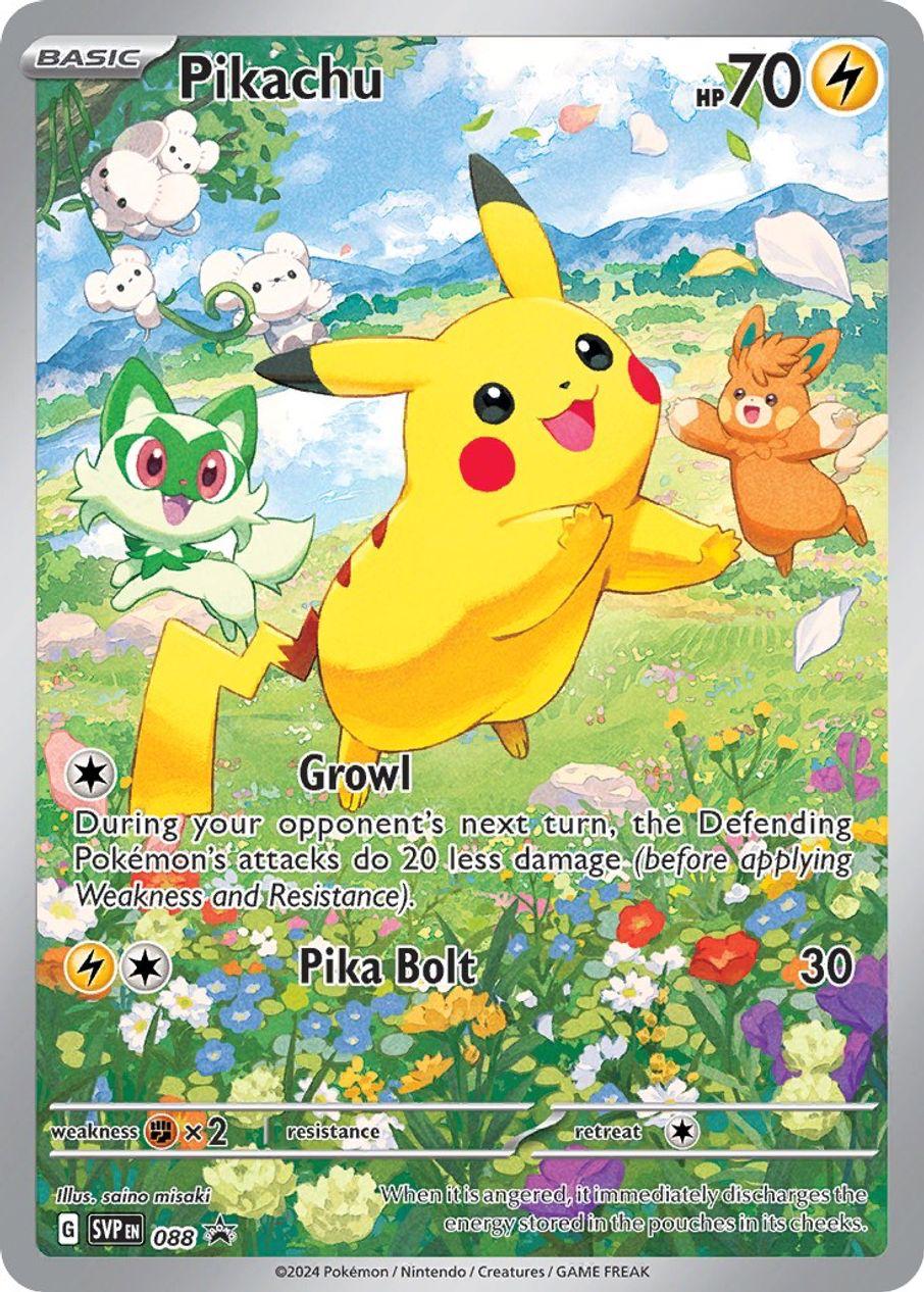 2024 Pokemon SVP EN: − Pikachu (Paldea Adventure Chest) #088 − Black Star Promo − Raw Ungraded Card