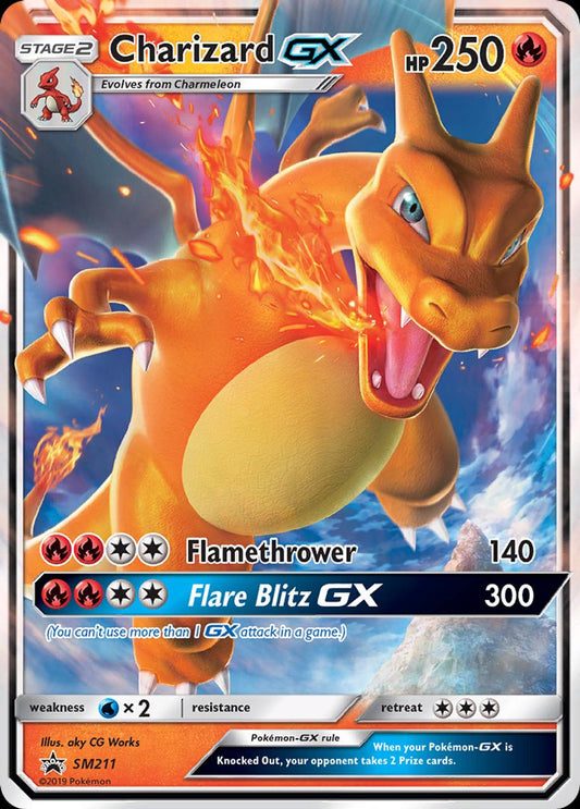 2019 Pokemon Sword & Shield − Charizard GX #SM211 − Hidden Fates Black Star Promo − Raw Ungraded Card