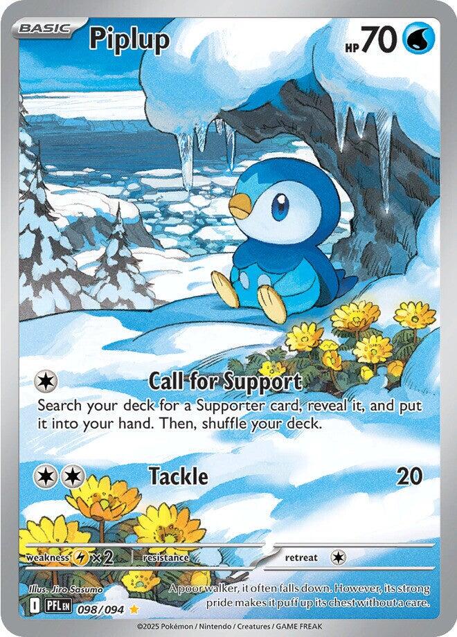2025 Pokemon - Phantasmal Flames - Piplup #98 - PFL-EN - Raw