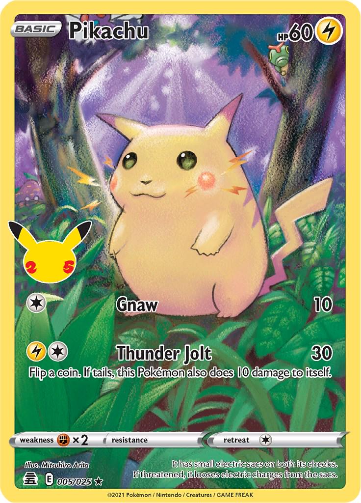 2021 Pokemon - Pikachu #005/025 - Celebrations 25th Anniversary - Ungraded Raw Card