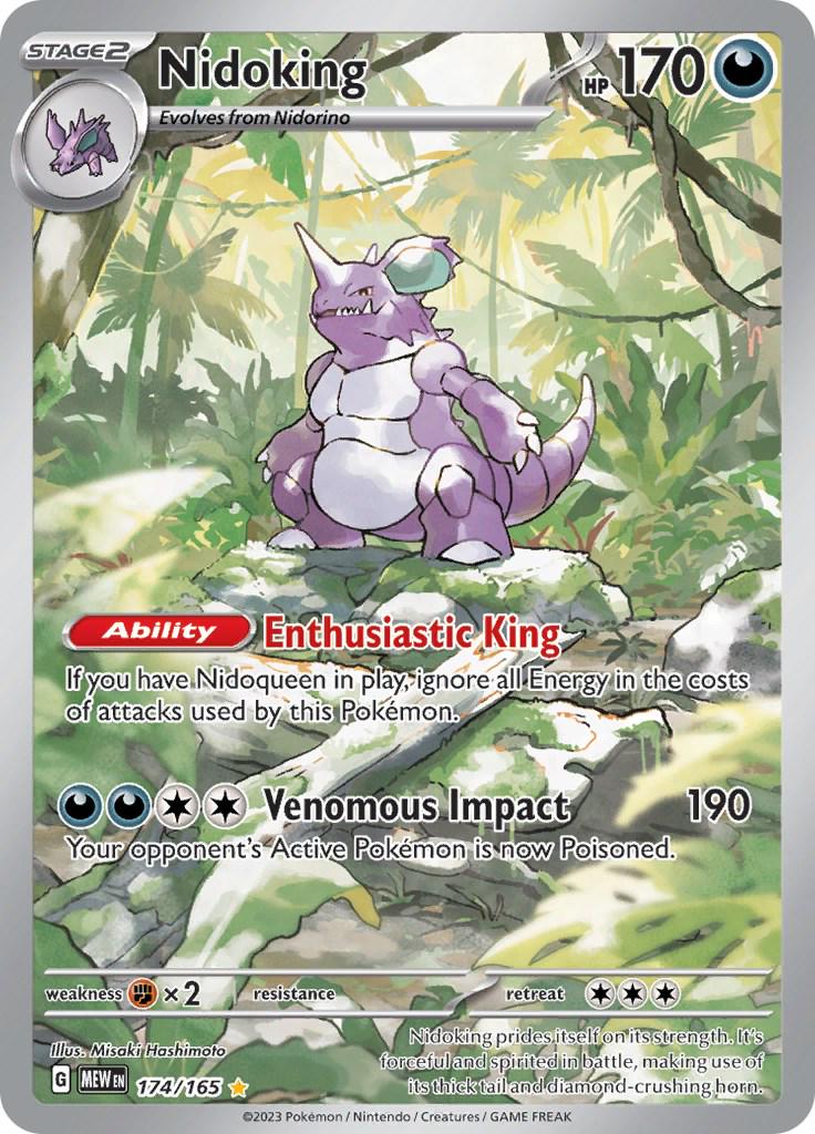 ungraded pokemon cards value 2023 Pokemon MEW-EN − Nidoking #174 − 151 Illustration Rare − Raw Ungr – SoleSavy