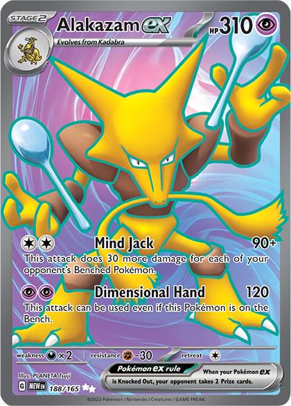 2023 Pokemon MEW-EN − Alakazam ex #188 − 151 Ultra Rare − Raw Ungraded Card