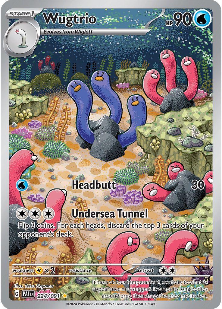 2023 Pokemon PAL-EN − Wugtrio #224 − Paldean Fates Illustration Rare − Raw Ungraded Card