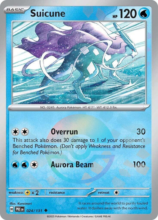 2025 Pokemon PRE-EN: − Suicune #024 − Prismatic Evolutions Poke Ball Holo − Raw Ungraded Card