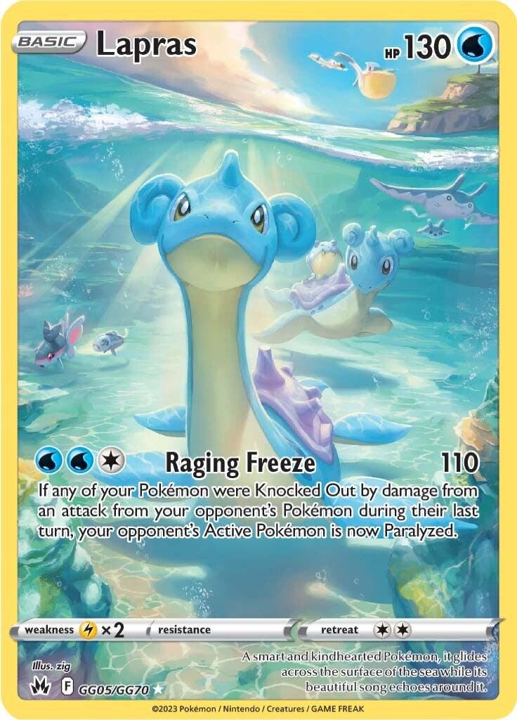 2023 Pokemon Sword & Shield − Lapras #GG05 − Crown Zenith - Galarian Gallery Full Art − Raw Ungraded Card