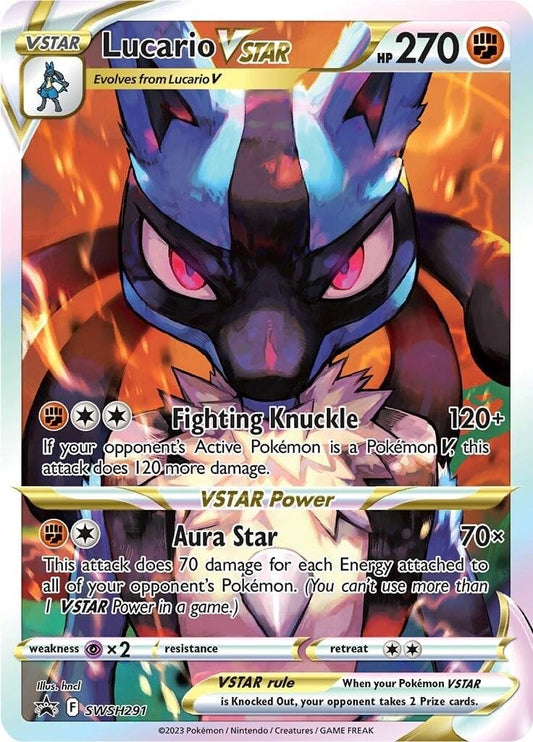 2020 Pokemon Sword & Shield − Lucario VSTAR #SWSH291 − Black Star - Promos Full Art − Raw Ungraded Card