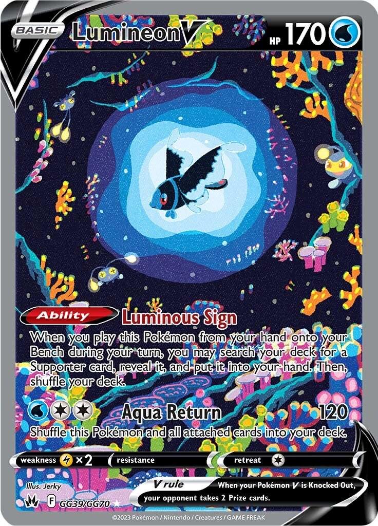 2023 Pokemon Sword & Shield − Lumineon V #GG39 − Crown Zenith - Full Art − Raw Ungraded Card