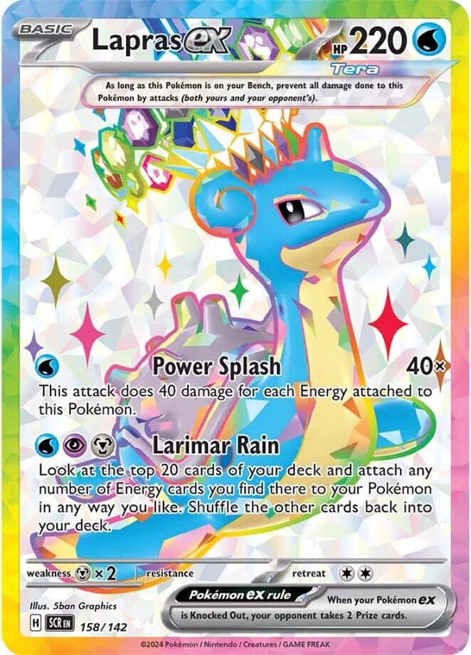 2024 Pokemon SCR-EN: − Lapras #158 − Stellar Crown Ultra Rare − Raw Ungraded Card