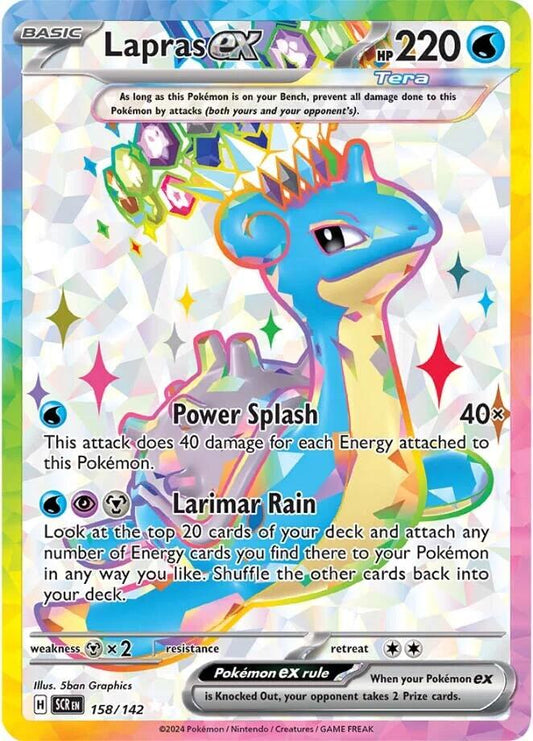 2024 Pokemon SCR-EN: − Lapras #158 − Stellar Crown Ultra Rare − Raw Ungraded Card