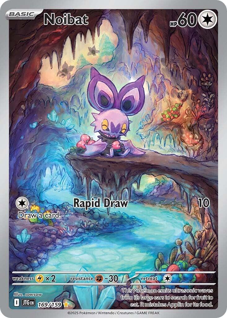 2025 Pokemon JTG-EN: − Noibat #169 − Journey Together Illustration Rare − Raw Ungraded Card
