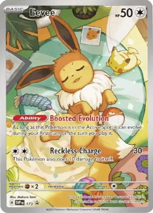 2025 Pokemon SVP EN: − Eevee #173 − Prismatic Evolutions ETB - Black Star Promo  − Raw Ungraded Card