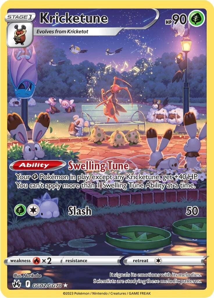 2023 Pokemon Sword & Shield − Kricketune #GG02 − Crown Zenith - Galarian Gallery Full Art − Raw Ungraded Card