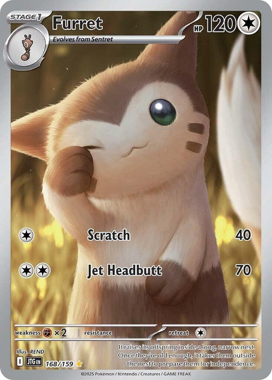2025 Pokemon JTG-EN: − Furret #168 − Journey Together Illustration Rare − Raw Ungraded Card