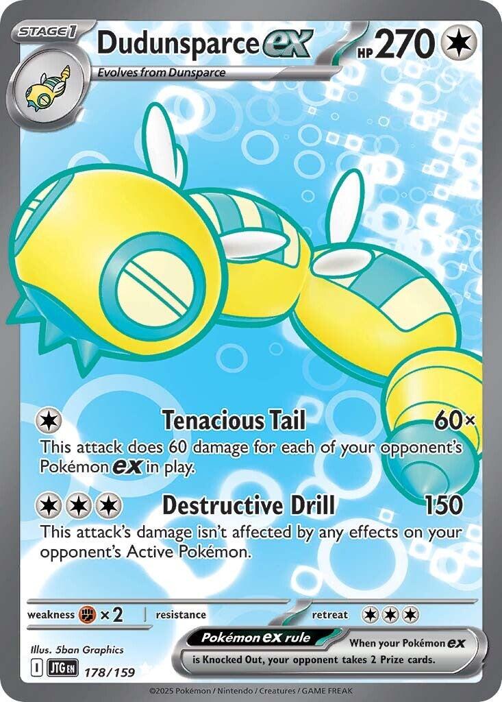 2025 Pokemon JTG-EN: − Dudunsparce Ex #178 − Journey Together Ultra Rare − Raw Ungraded Card