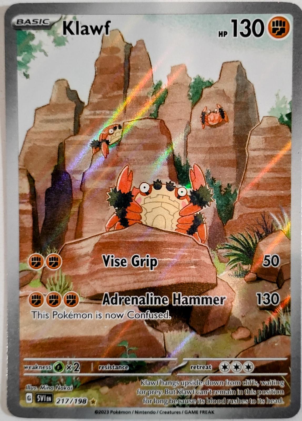 klawf pokemon card 122/198 - Scarlet & Violet - Holo Rare Placeholder Image Provided 2023 Pokemon SVI-EN: Klawf