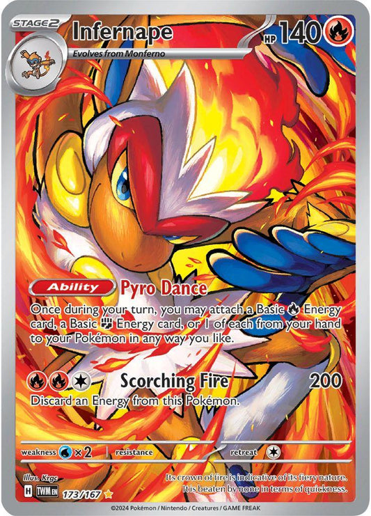 2024 Pokemon TWM-EN: − Infernape #173 − Twilight Masquerade Illustration Rare − Raw Ungraded Card