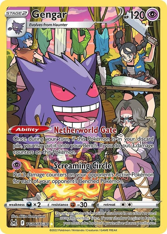 2022 Pokemon Sword & Shield − Gengar #TG06 − Lost Origin - Trainer Gallery Full Art − Raw Ungraded Card