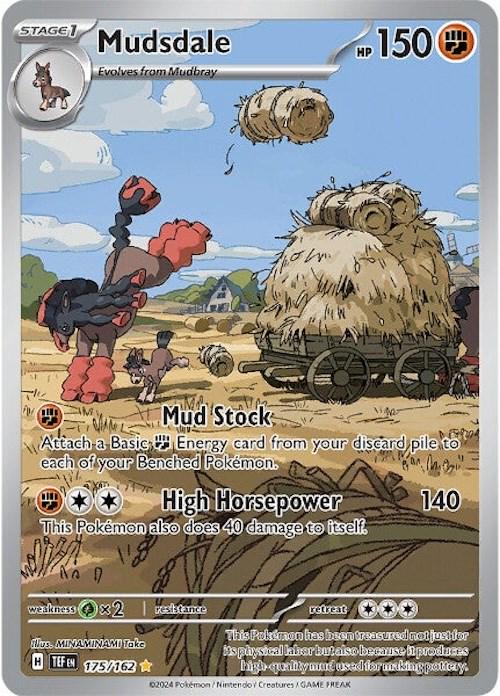 2024 Pokemon TEF-EN: − Mudsdale #175 − Temporal Forces Illustration Rare − Raw Ungraded Card