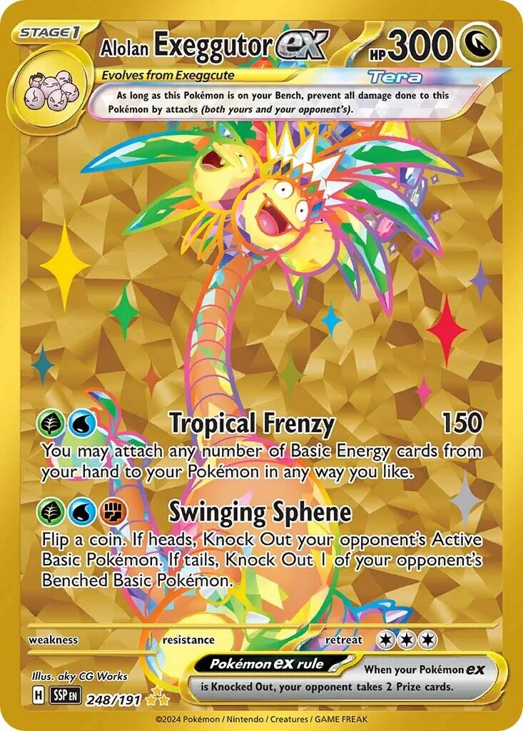 2024 Pokemon SSP-EN: − Alolan Exeggutor ex #248 − Surging Sparks Hyper Rare − Raw Ungraded Card