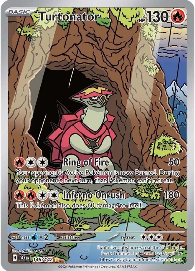 2024 Pokemon SCR-EN: − Turtonator #146 − Stellar Crown Illustration Rare − Raw Ungraded Card