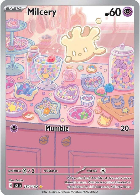 2024 Pokemon SCR-EN: − Milcery #152 − Stellar Crown Illustration Rare − Raw Ungraded Card