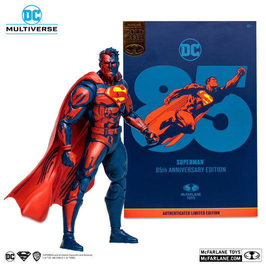 DC Multiverse - 85th Anniversary SDCC 2023 Exclusive - Superman Red & Blue Deco - 7 Inch Action Figure Gold Label