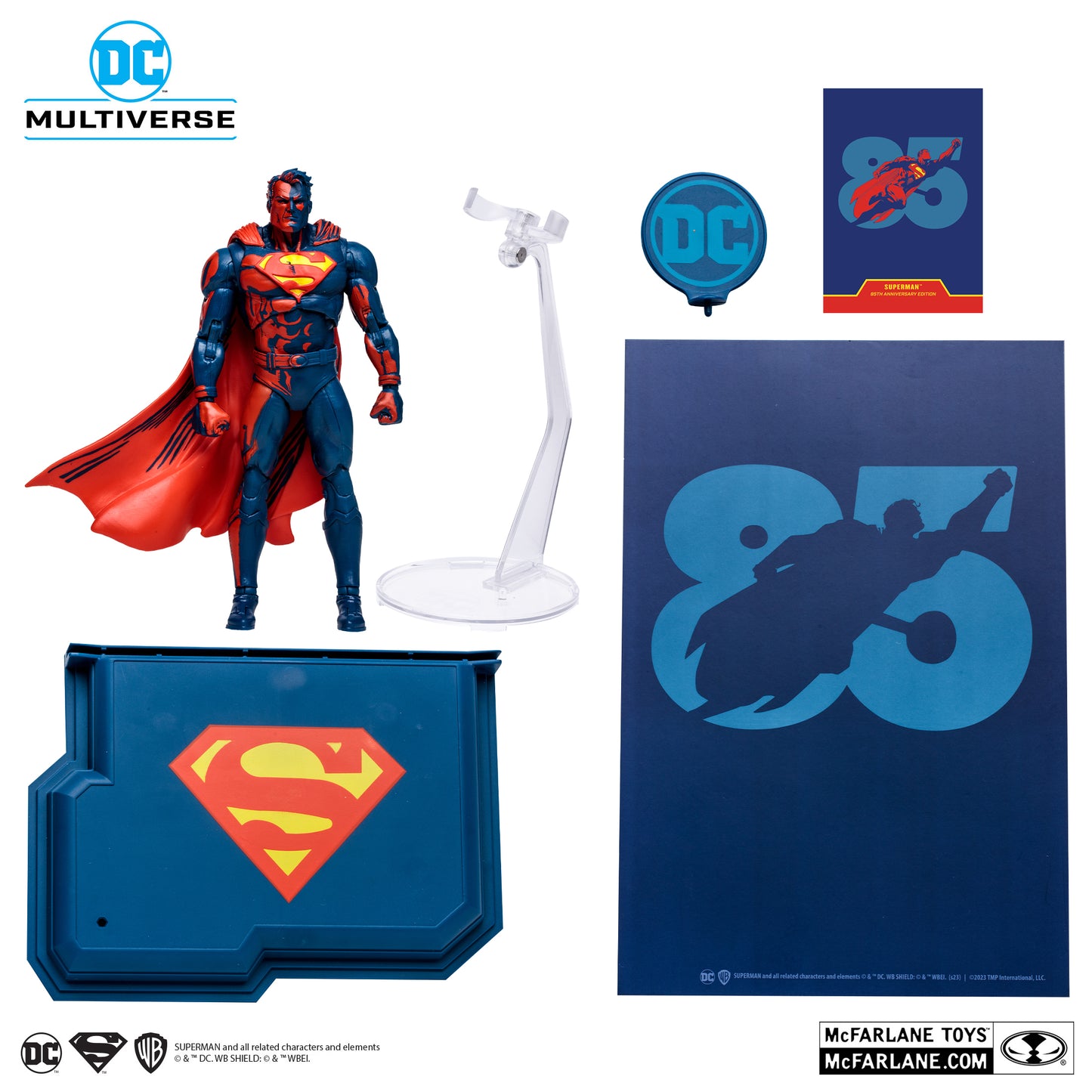 DC Multiverse - 85th Anniversary SDCC 2023 Exclusive - Superman Red & Blue Deco - 7 Inch Action Figure Gold Label
