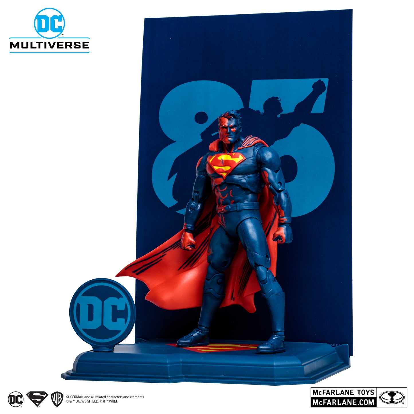 DC Multiverse - 85th Anniversary SDCC 2023 Exclusive - Superman Red & Blue Deco - 7 Inch Action Figure Gold Label