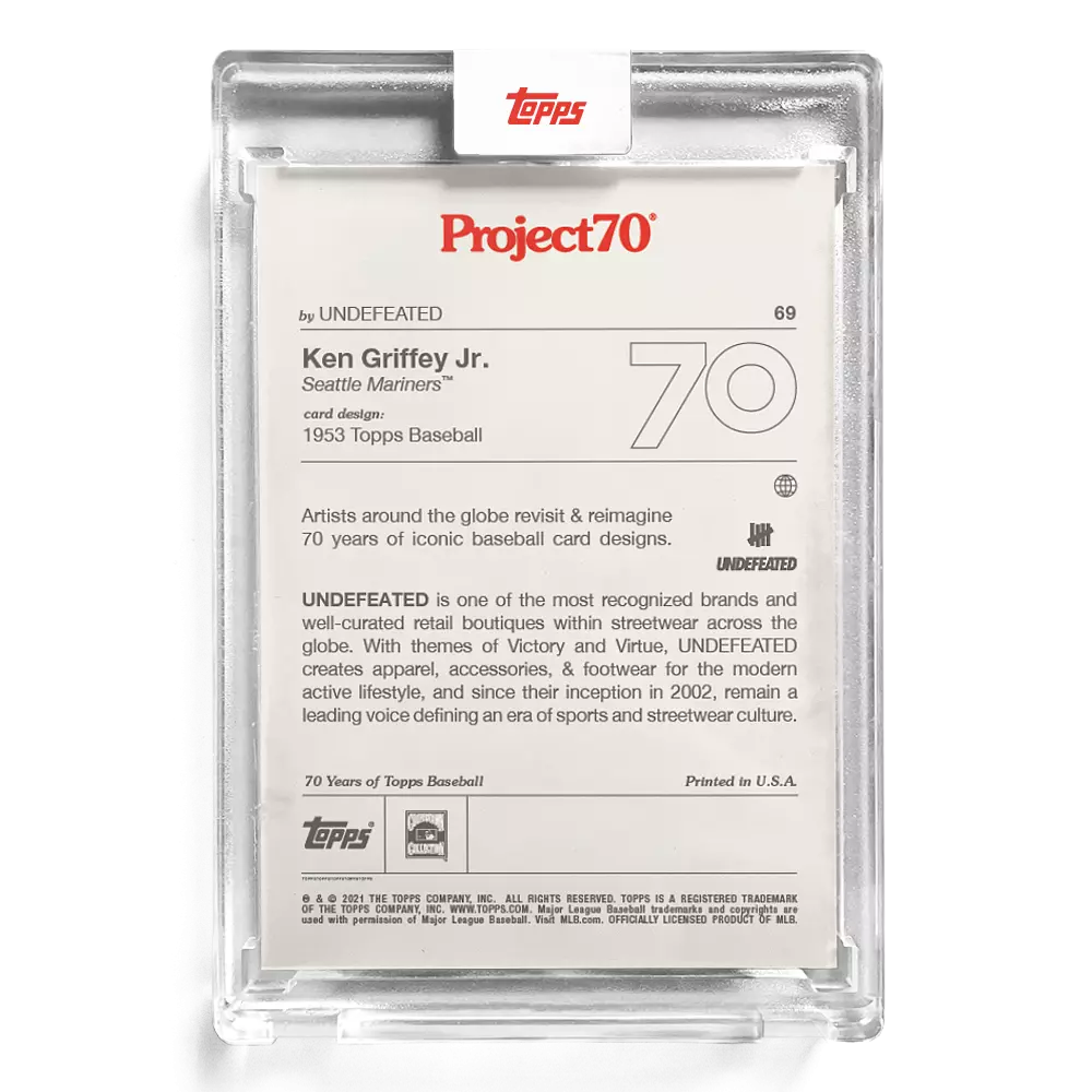 2021 Topps Project 70 - UNDEFEATED - 1952 Topps Baseball - Ken Griffey Jr. - #69 - Limited to /4652