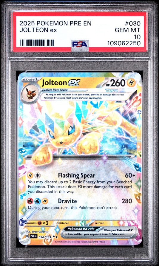 2025 Pokemon PRE En — Prismatic Evolutions — 030 Jolteon Ex — PSA Graded Card