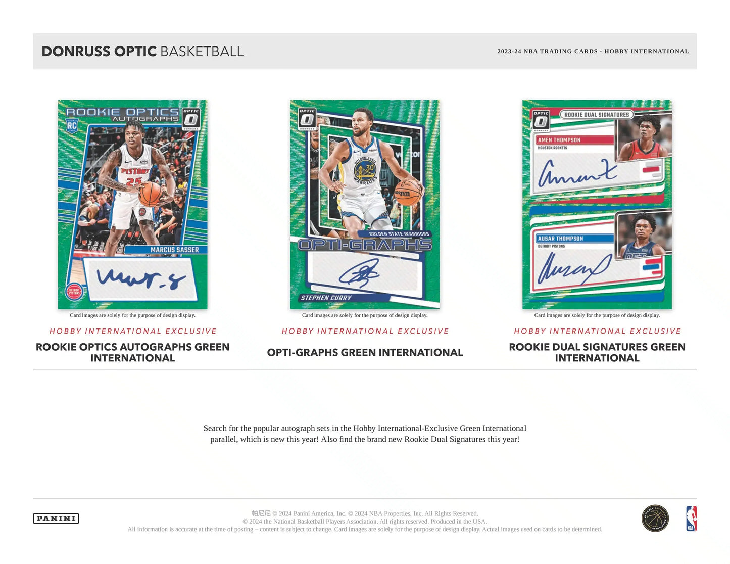 2023-24 Basketball - Panini Optic Donruss International - Hobby Box (1 Auto Per Box)