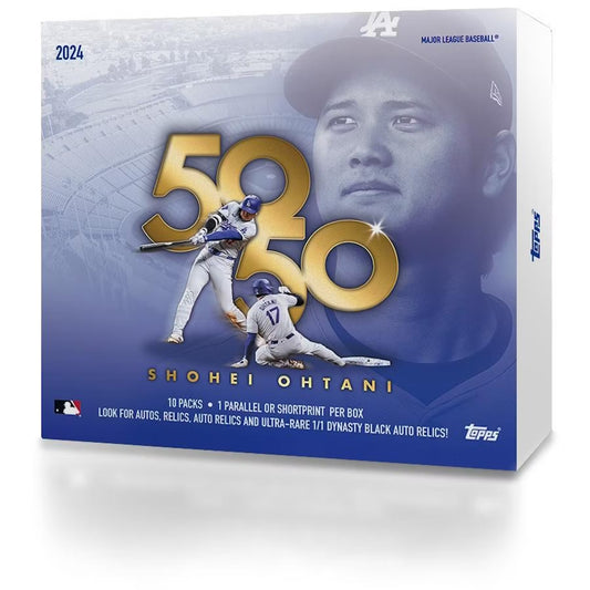 2024 Topps - Shohei Ohtani 50/50 - COMPLETE 100 CARD BASE SET - 1-50 Home Run & 1-50 Stolen Base with Empty Box