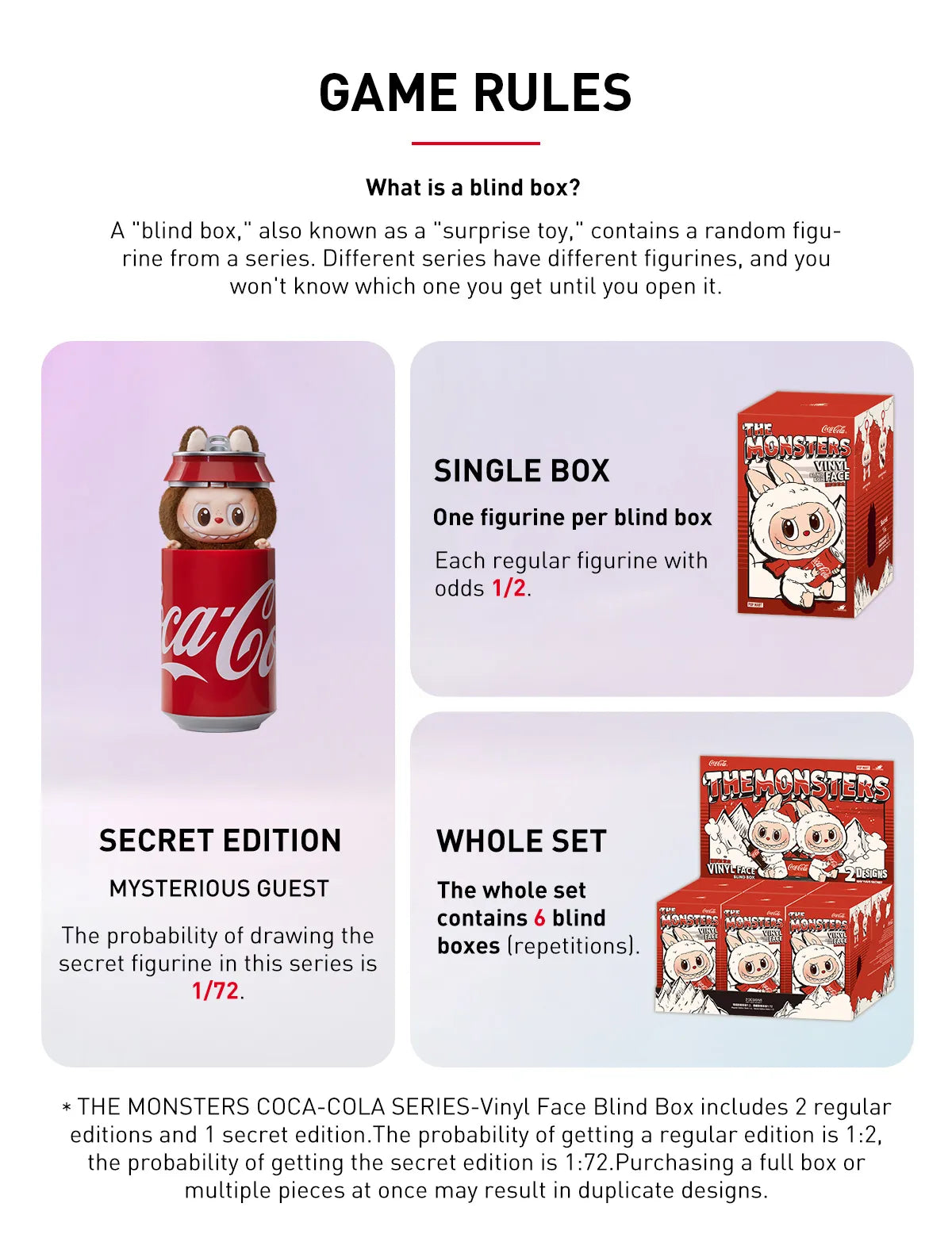 Pop Mart - BLIND BOX - The Monsters Labubu COCA-COLA Series-Vinyl Face - Chance of Secret Edition - LIMIT 1